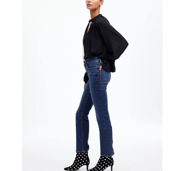 NWOT Madewell Mid Rise Kick Out Crop Jeans in Lenoir Wash Size 28 - Picture 9 of 14